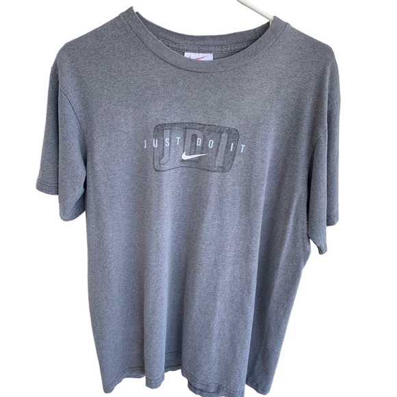 Vintage Tee Shirt Nike Just Do It Mens Adult Size XL Gray 90s Swoosh Logo - Picture 2 of 5